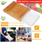 Bamboo Cutting Board with Sliding Draw Tray