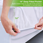 Bamboo Mattress Protector Hypoallergenic Waterproof Mattress Pad Cover