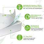 Bamboo Mattress Protector Hypoallergenic Waterproof Mattress Pad Cover