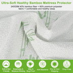 Bamboo Mattress Protector Hypoallergenic Waterproof Mattress Pad Cover