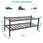 Bamboo Shoe Rack 2-Tier Stackable Shoe Shelf