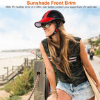 Baseball Cap Anti-UV Cycling Motorcycle Hat Leather Helmet