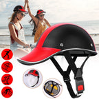 Baseball Cap Anti-UV Cycling Motorcycle Hat Leather Helmet