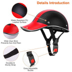 Baseball Cap Anti-UV Cycling Motorcycle Hat Leather Helmet