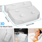 Bathtub Pillow Suction Cup Bath Pillow Air Mesh