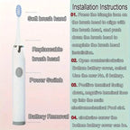 Battery Operated Toothbrush Kit with 6 Soft Bristles