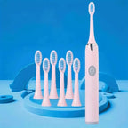 Battery Operated Toothbrush Kit with 6 Soft Bristles