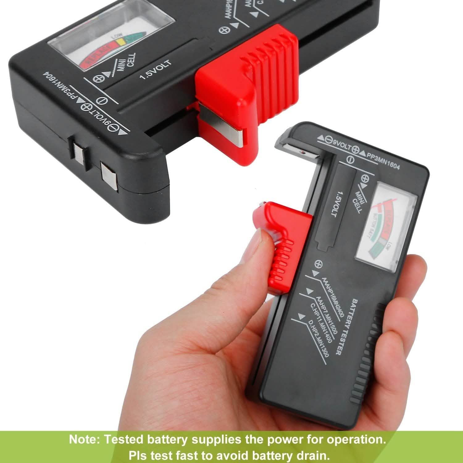 Battery Tester Checker Universal For AA AAA C D 9V 1.5V Button Cell Battery