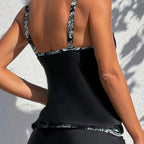 Women's Solid Color Tankini Swimsuit Set