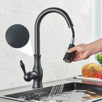 Elegant gold kitchen faucet with pull-down spray