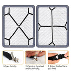 Bed Sheet Fasteners Adjustable Crisscross Elastic Sheet Suspenders