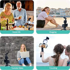 Beginner Video Blogging Kit with a 10-inch Tripod, Phone Holder, and Mini Shotgun Microphone