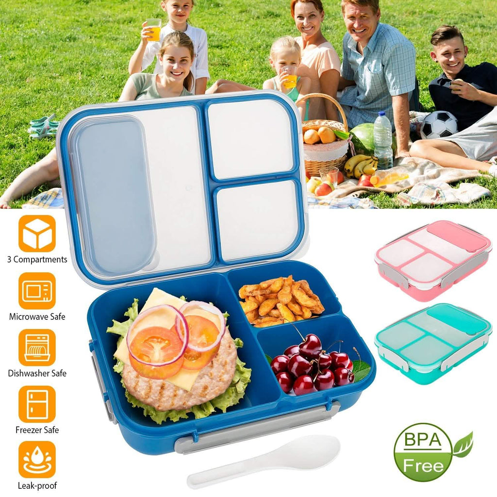 Bento Box Portable Lunch Box Picnic Food Storage with 3 Compartments