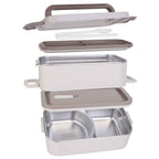 Bento Lunch Box 3 Stackable Food Container with Chopsticks and Spoon