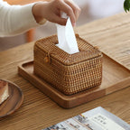 Handwoven Rattan Tissue Cover