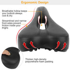 Bicycle Padded Saddle Wear Resistant Hollow Leather Seat Cushion