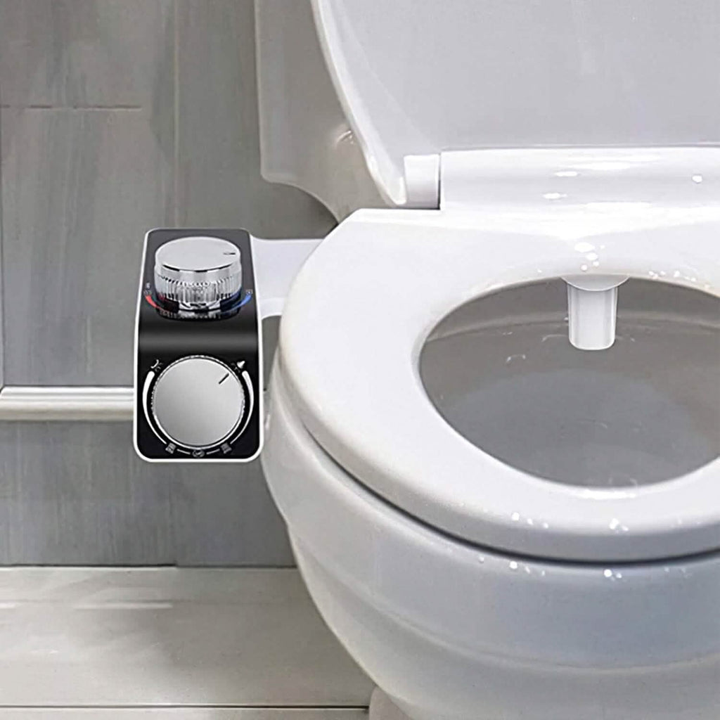Bidet Attachment Non-Electric Fresh Water Sprayer with Self Cleaning Dual Nozzle