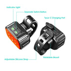 Bike Headlight TailLight IP65 Waterproof Anti-Drop Rechargeable Bicycle Light Set