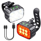 Bike Headlight TailLight IP65 Waterproof Anti-Drop Rechargeable Bicycle Light Set