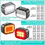 Bike Headlight TailLight IP65 Waterproof Anti-Drop Rechargeable Bicycle Light Set