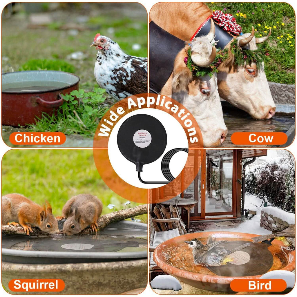 Bird Bath Deicer Outdoor Winter Water Heater Thermostatically Controlled