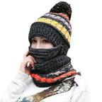 Cozy Knitted Hat Scarf Set with Velvet Lining