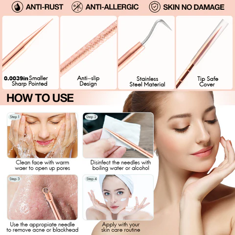 Pimple & Blackhead Remover Tool Kit