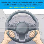 Bling Soft Leather Car Steering Wheel Cover Non-Slip Heat And Cold Protector