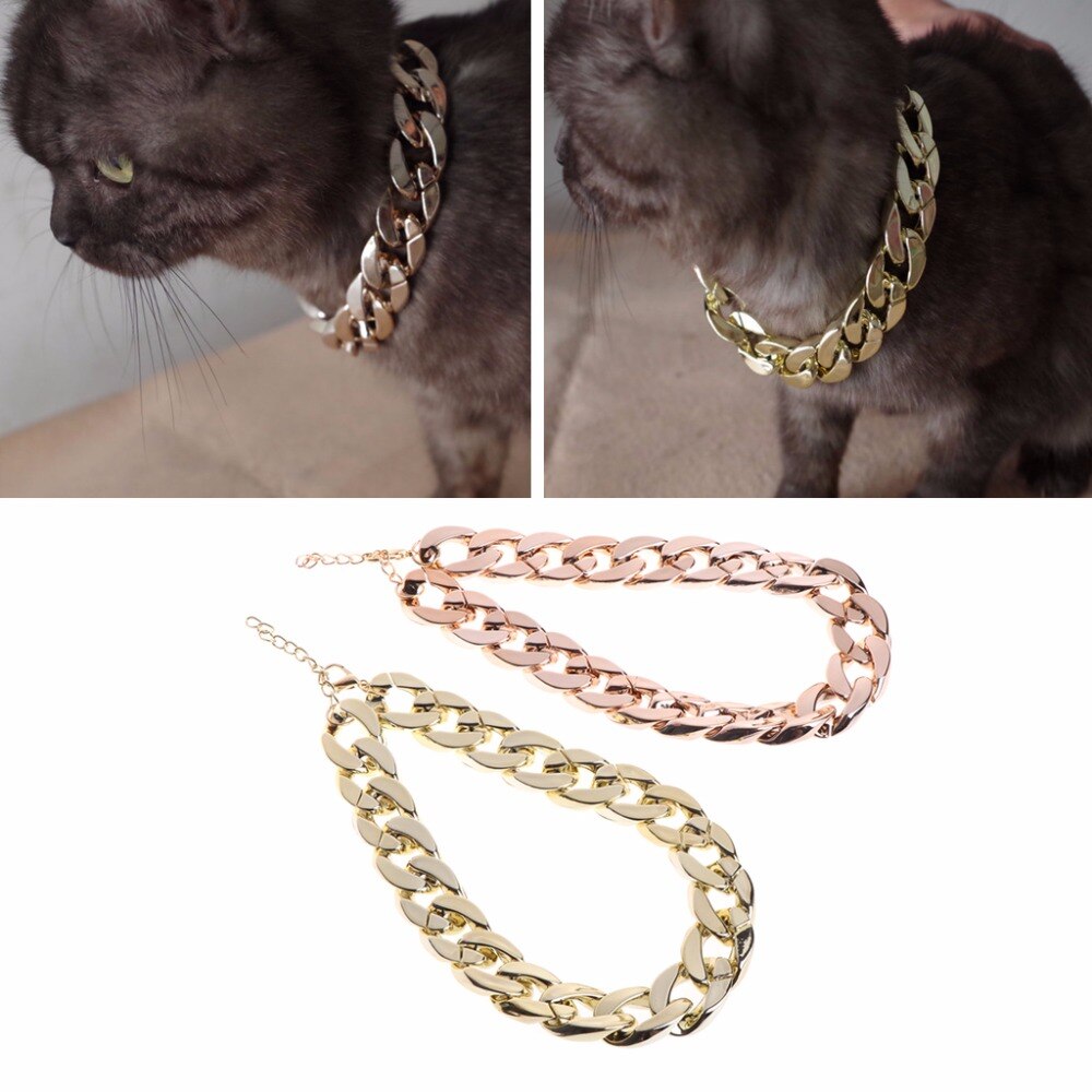 Gold Chunky Chain Dog Collar Accessory