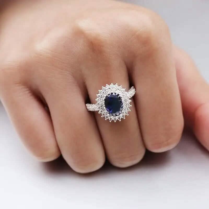 Blue Cubic Zirconia Ring