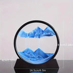 Blue Quicksand Art Glass Ornament - 3D Moving Sand Painting