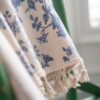 Blue Rose Floral Home Curtain