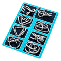 8 Piece Metal Puzzle Ring Set Brain Teaser Toys