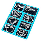 8 Piece Metal Puzzle Ring Set Brain Teaser Toys