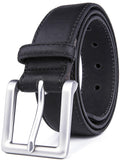Bonded Leather Belt for Men – Nickel Buckle, 1.4" Strap