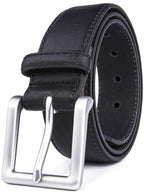 Bonded Leather Belt for Men – Nickel Buckle, 1.4" Strap