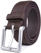 Bonded Leather Belt for Men – Nickel Buckle, 1.4" Strap