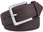 Bonded Leather Belt for Men – Nickel Buckle, 1.4" Strap