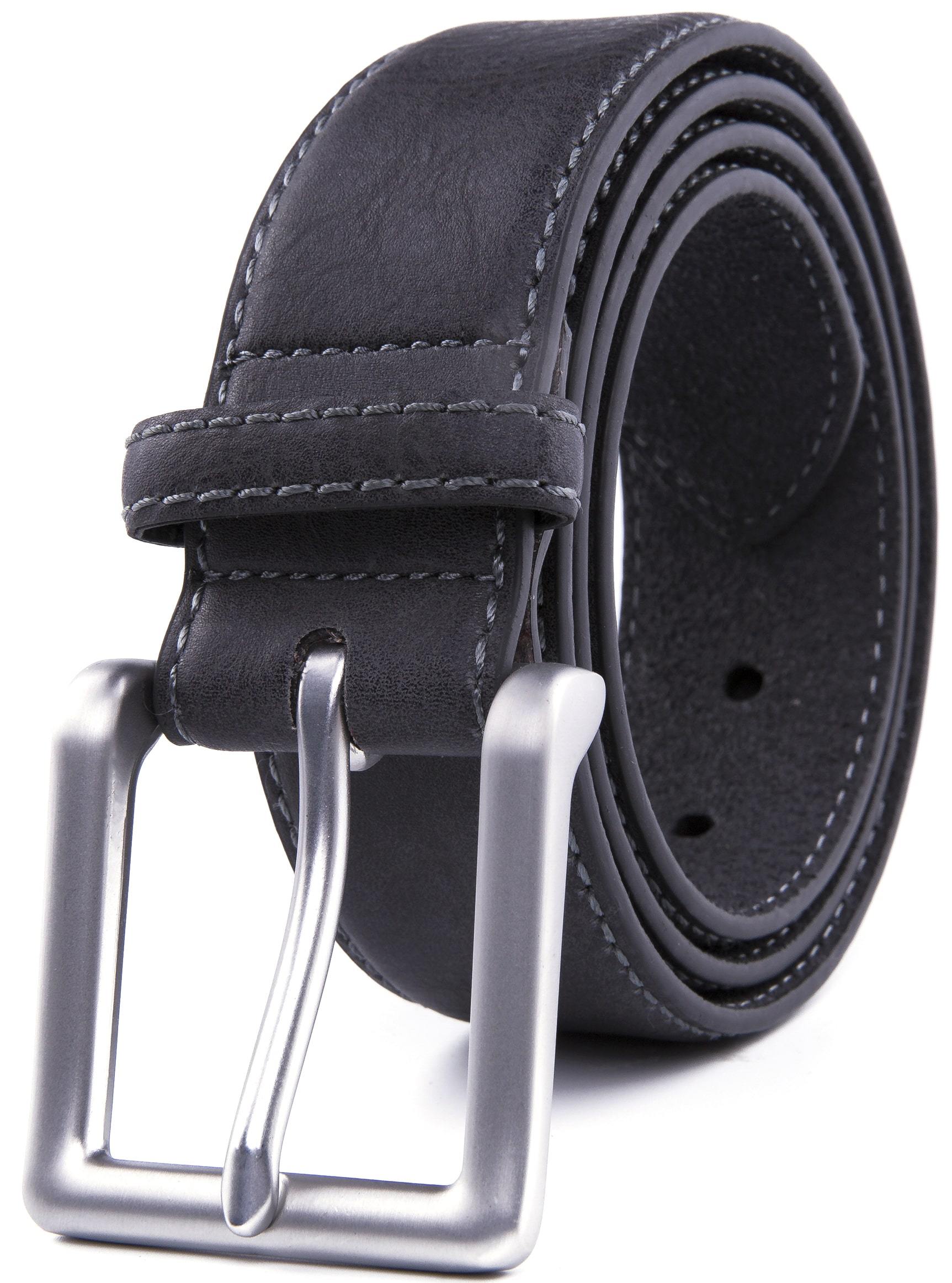 Bonded Leather Belt for Men – Nickel Buckle, 1.4" Strap