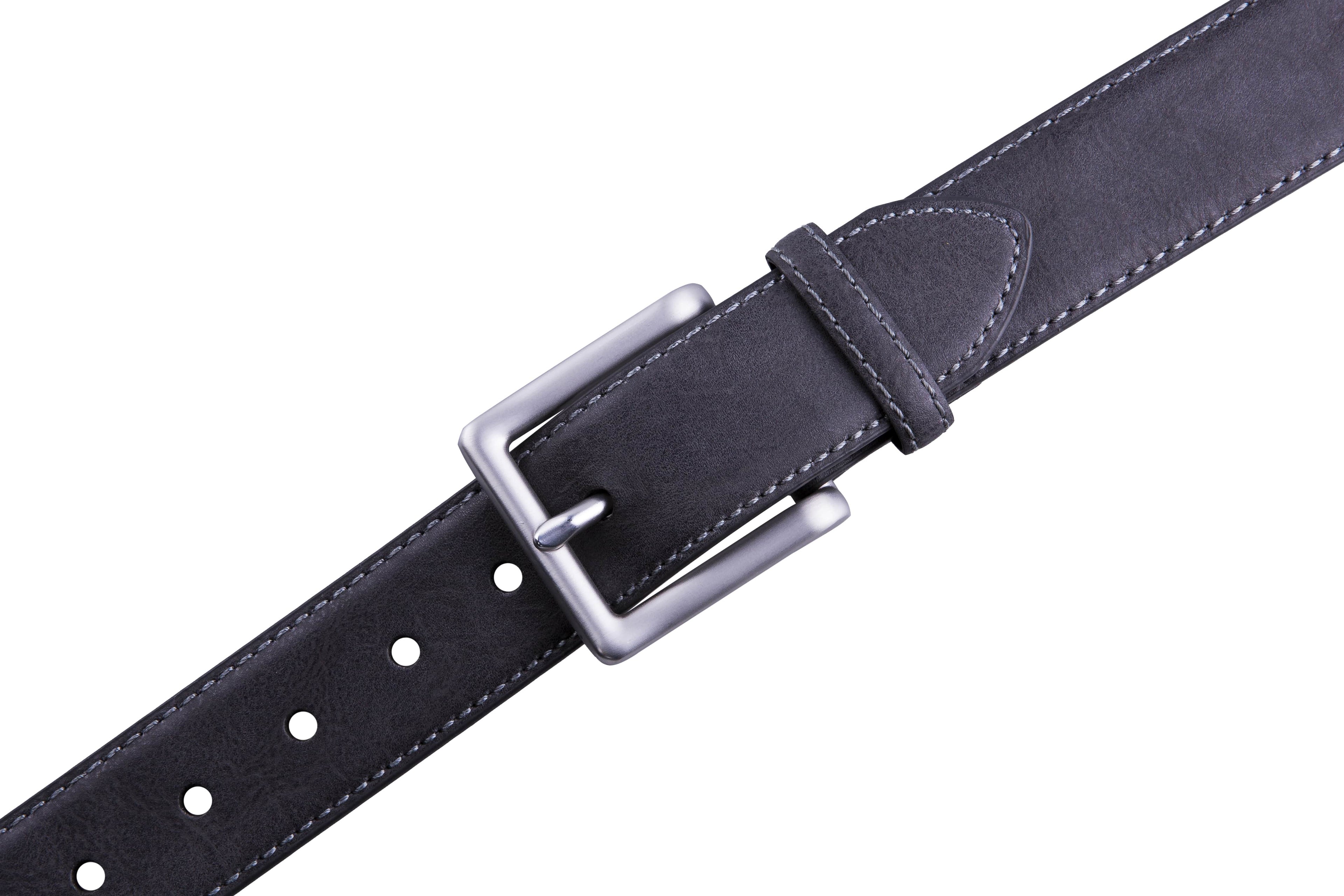 Bonded Leather Belt for Men – Nickel Buckle, 1.4" Strap