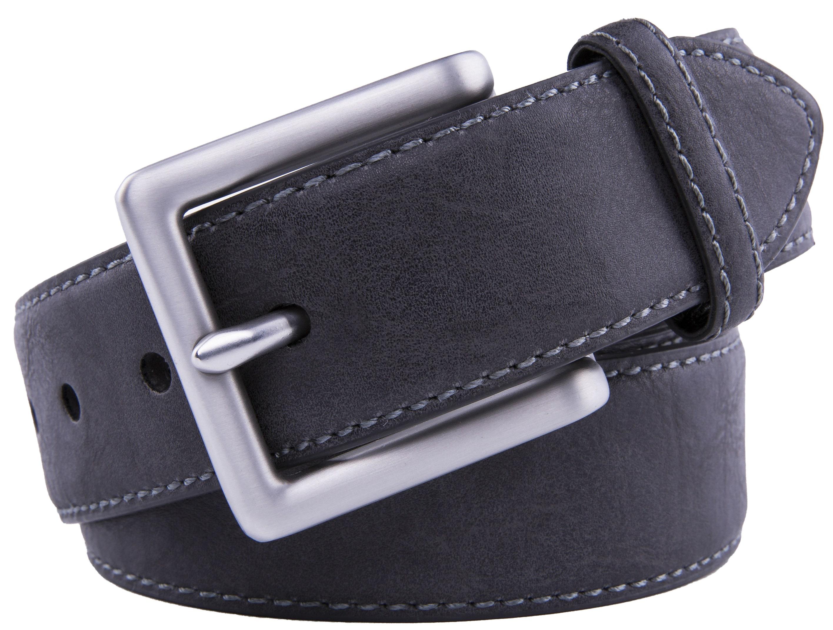 Bonded Leather Belt for Men – Nickel Buckle, 1.4" Strap
