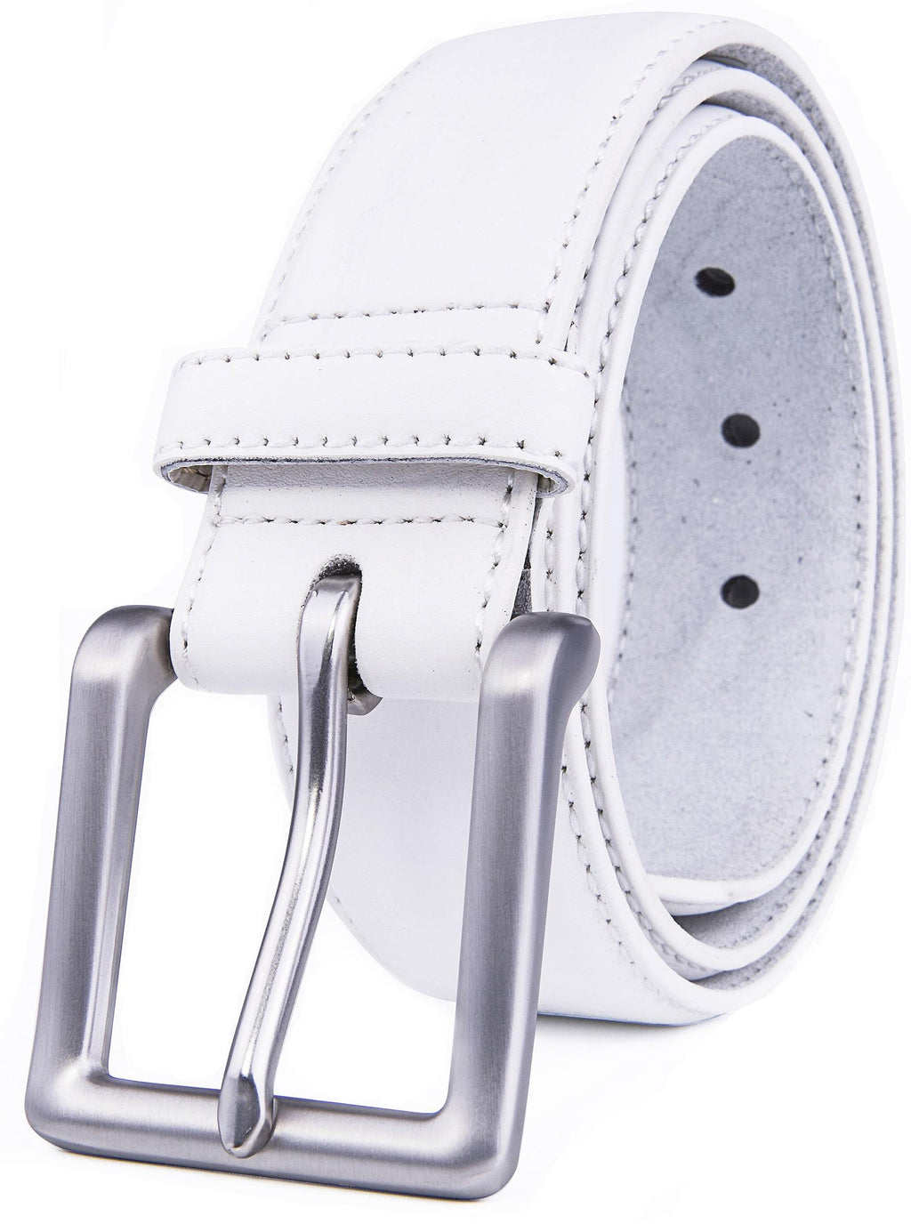 Bonded Leather Belt for Men – Nickel Buckle, 1.4" Strap
