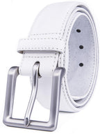 Bonded Leather Belt for Men – Nickel Buckle, 1.4" Strap