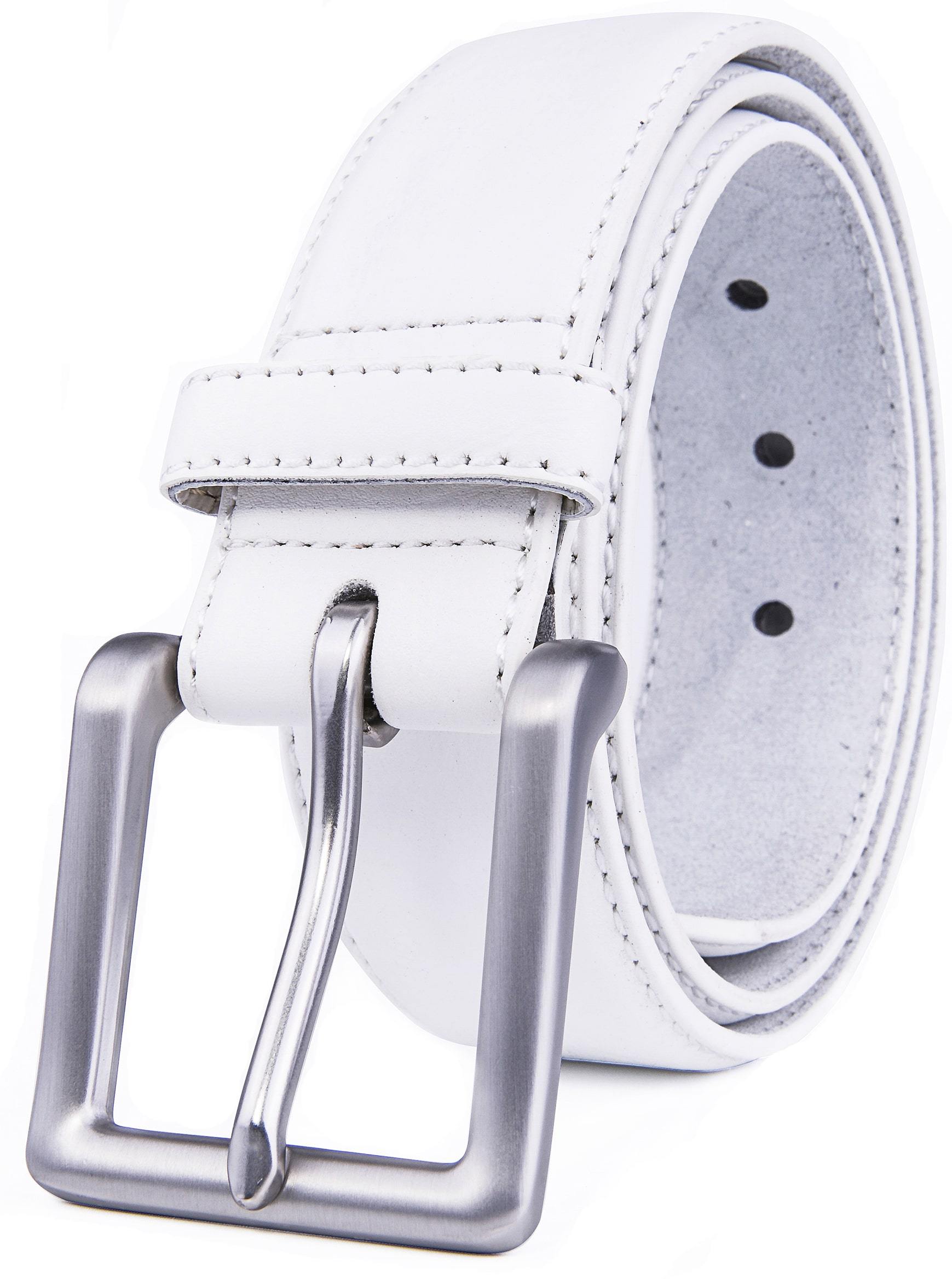 Bonded Leather Belt for Men – Nickel Buckle, 1.4" Strap