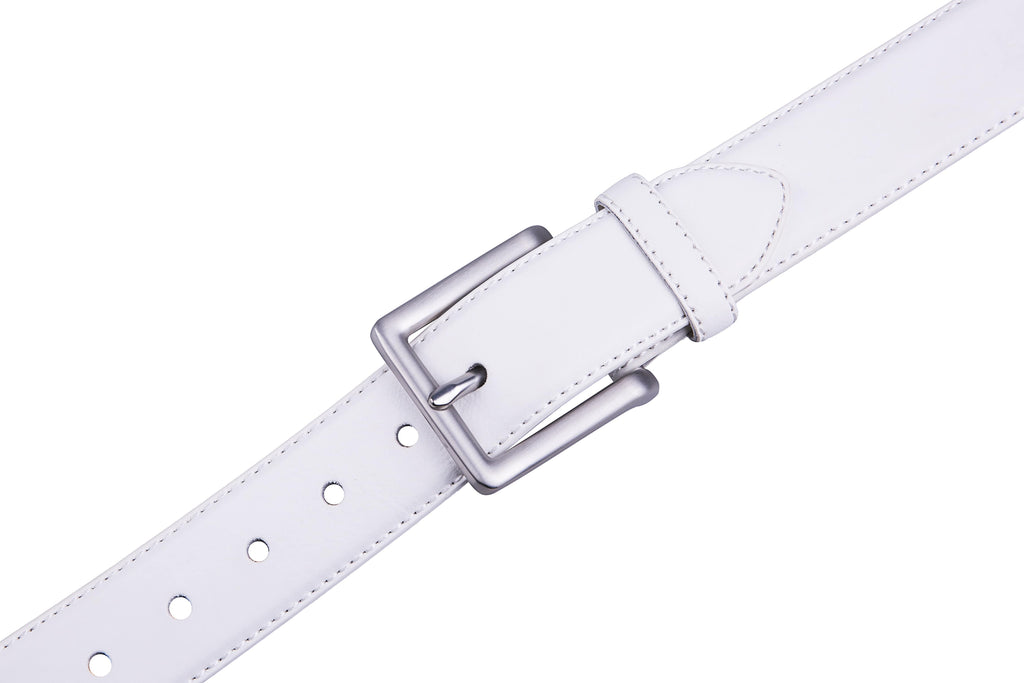 Bonded Leather Belt for Men – Nickel Buckle, 1.4" Strap
