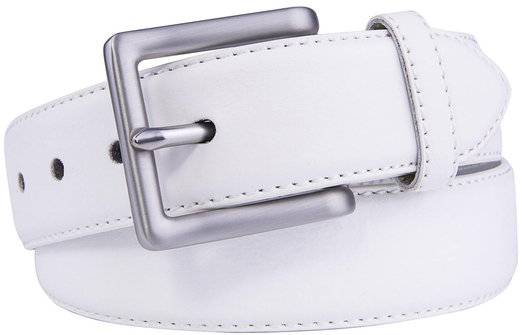Bonded Leather Belt for Men – Nickel Buckle, 1.4" Strap