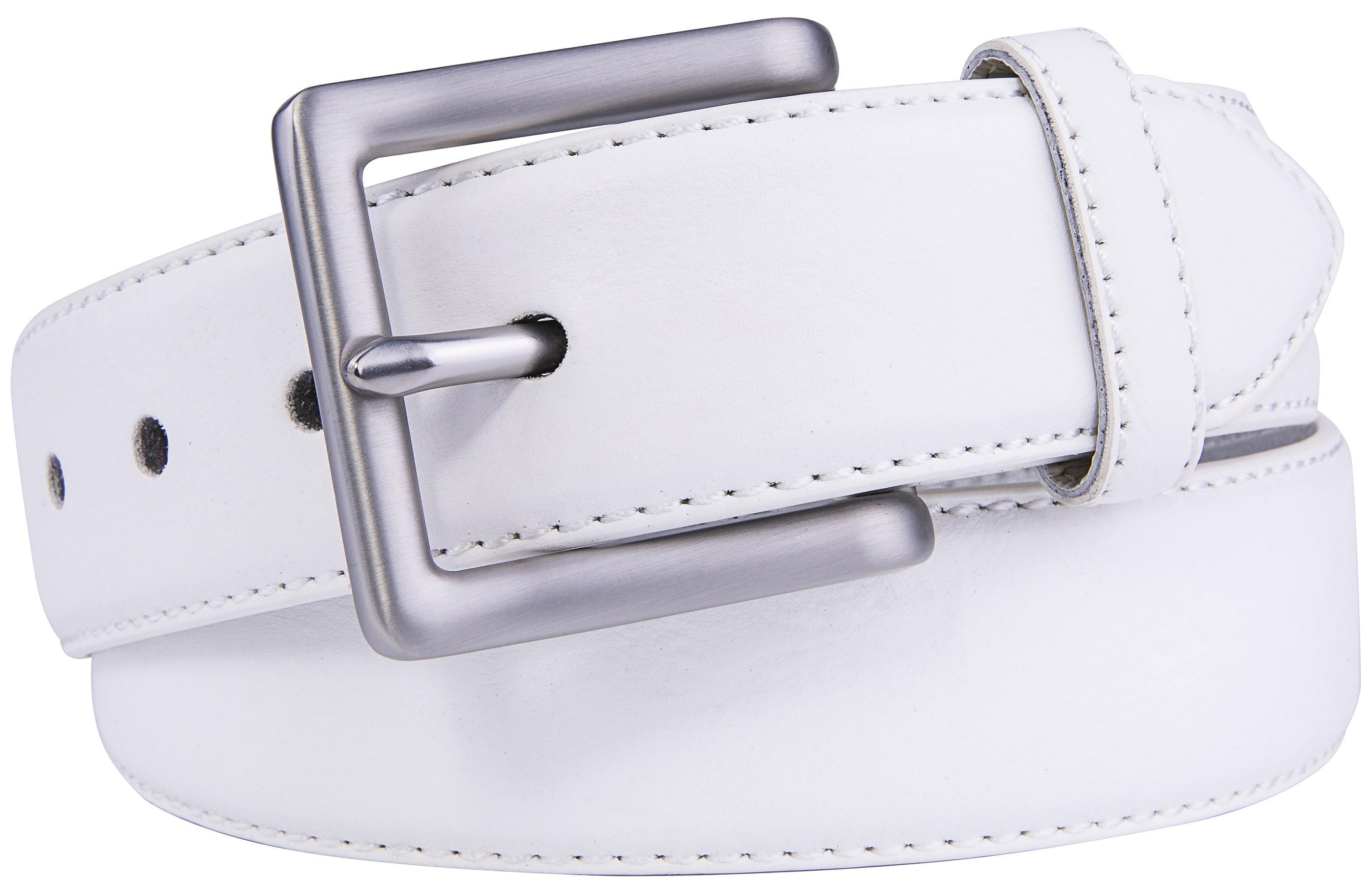 Bonded Leather Belt for Men – Nickel Buckle, 1.4" Strap