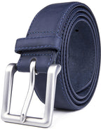 Bonded Leather Belt for Men – Nickel Buckle, 1.4" Strap
