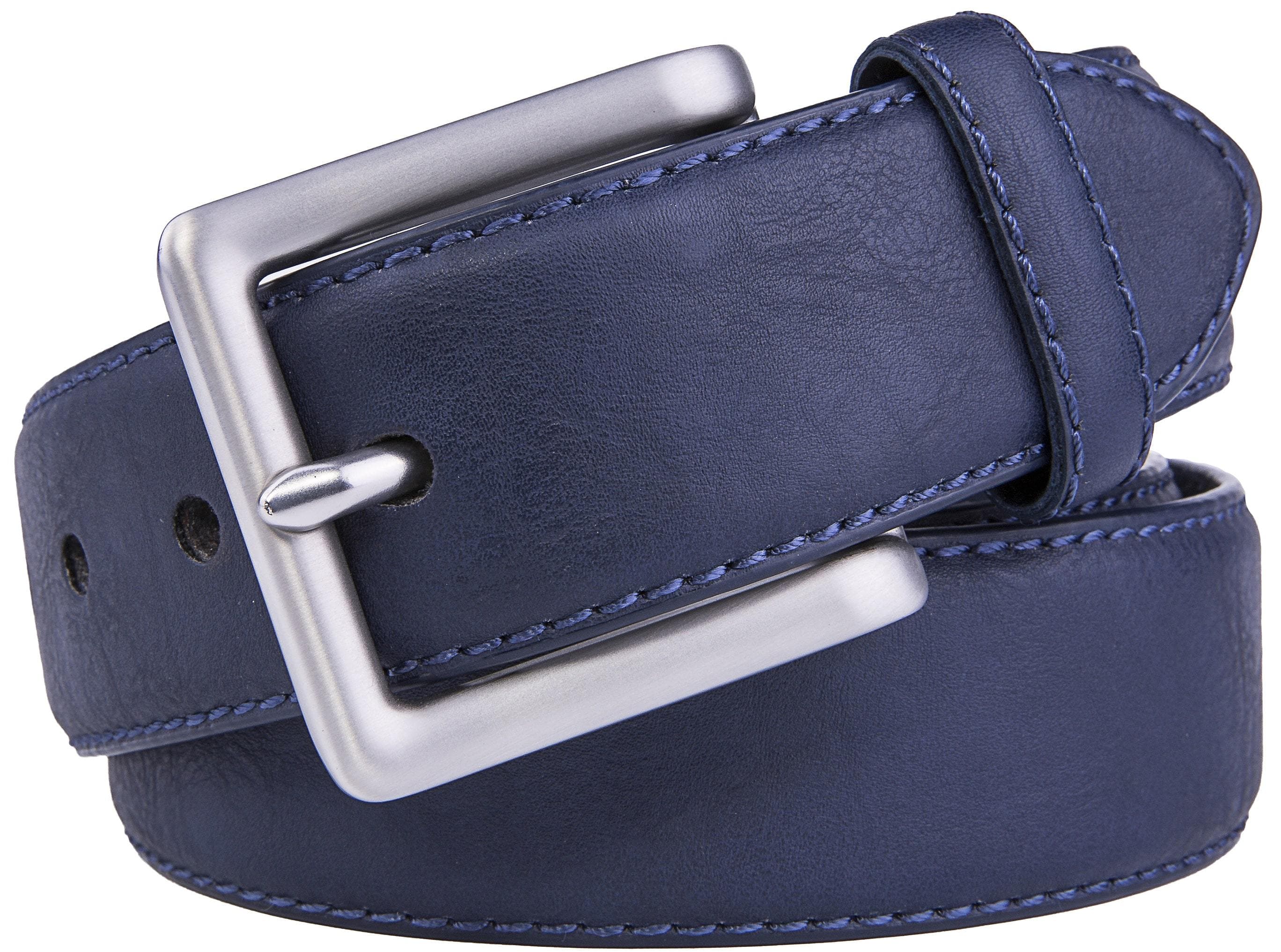 Bonded Leather Belt for Men – Nickel Buckle, 1.4" Strap