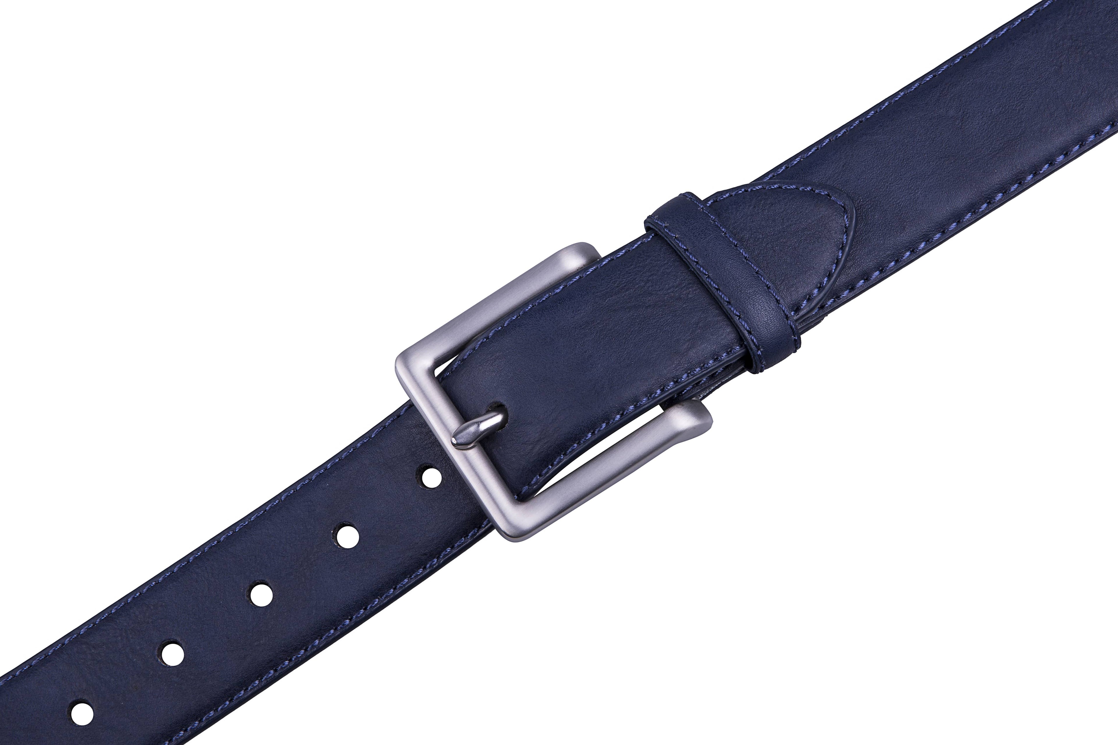 Bonded Leather Belt for Men – Nickel Buckle, 1.4" Strap